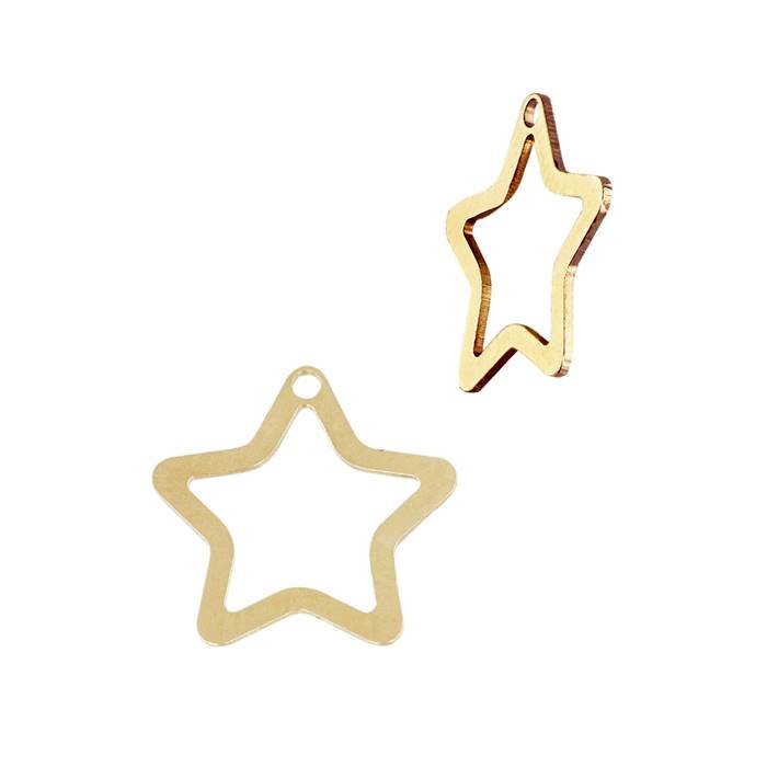 gf 13.4x12.9mm star outline charm