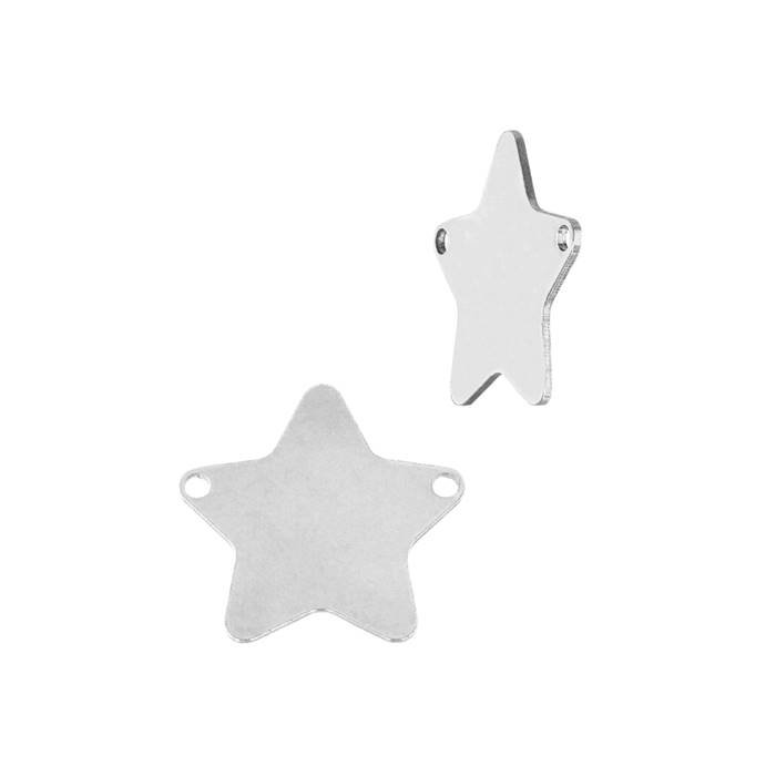 sterling silver 11x10.5mm solid star connector