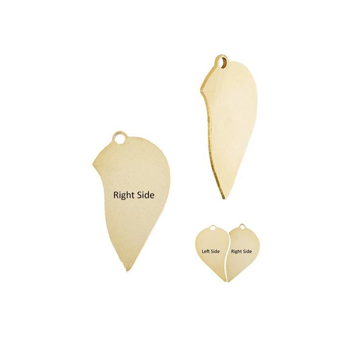 gf 5.8 x 10.0mm perfect match heart charm (right side)