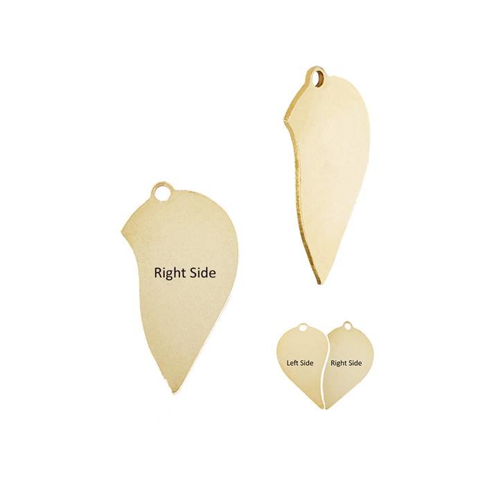 gf 9.6 x 16.5mm perfect match heart charm (right side)