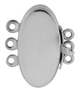 ss 3 rows multi-row oval clasp