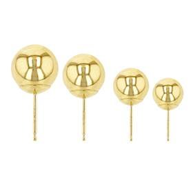 14K Gold Ball Stud Light Weight Earring