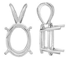14K OVAL 4 PRONG PENDANT 5863-14K