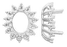 14kw 9x7mm 14-3pts oval cluster setting