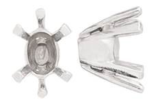 14kw 8x6.5mm 2ct tapered 6 prong oval center head with pads