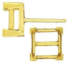 14ky 5mm 75pts v-end square earring