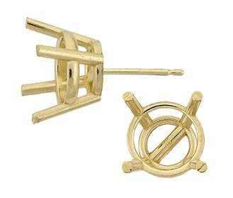 14ky 11.5mm 4.5ct metal mold 4 prong round earring