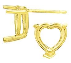 14ky 6x6mm 75pts v-end heart earring