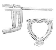 14kw 7x7mm 1.5ct v-end heart earring