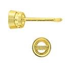 14ky 3.5mm 20pts light round bezel earring with bearing