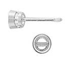 14kw 6.5mm 1ct light round bezel earring with bearing