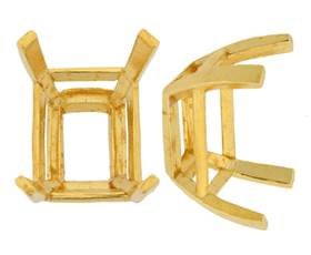 14K EMERALD HEAVY FLAT PRONGS TAPER BASE 7764