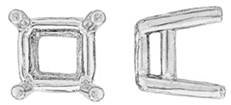 14K PRINCESS DOUBLE WIRE SETTING 8050-14K