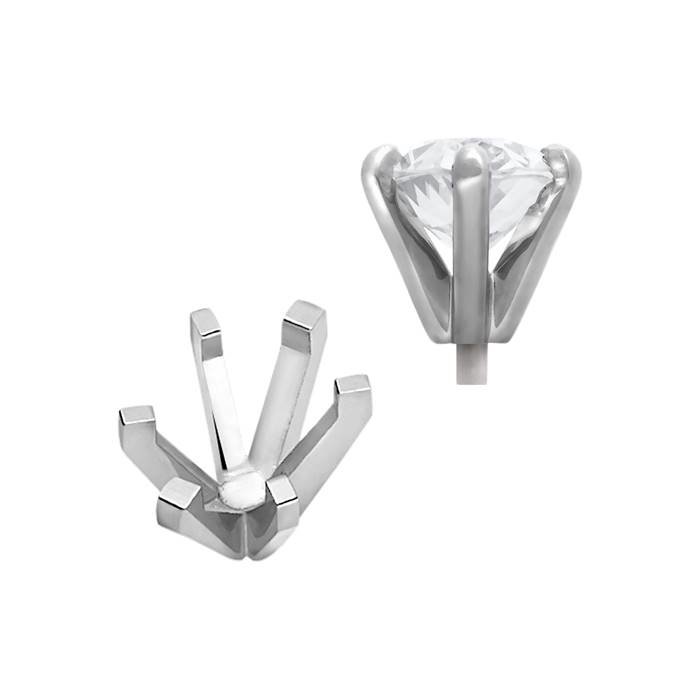 Platinum Oval Settings 6 Prongs With Peg