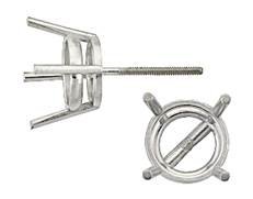 platinum 3mm 10pts metal mold screw post 4 prong earring