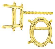 STANDARD 4 PRONG OVAL EARRING SCREW POST