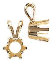 14kw 1.25mm 2pts 6 prong pendant