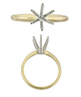 14K Round 6 Prongs Solitaire Rings