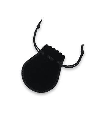 black velvet drawstring teardrop pouch size-a