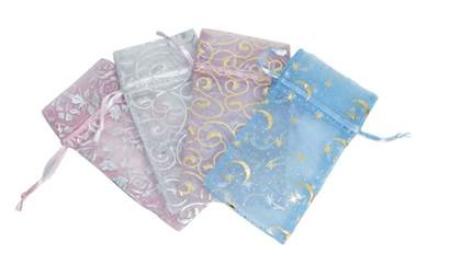 assorted color fancy style organza drawstring pouch