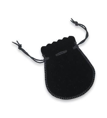 black velvet drawstring teardrop pouch size (b)