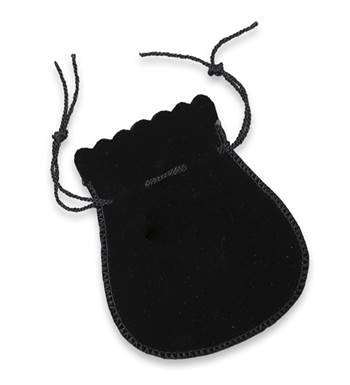 black velvet drawstring teardrop pouch size (c)