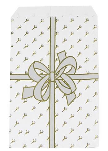 silver bow paper gift bag size (d)