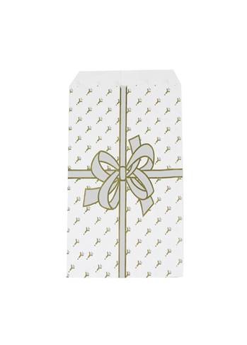 silver bow paper gift bag size (b)