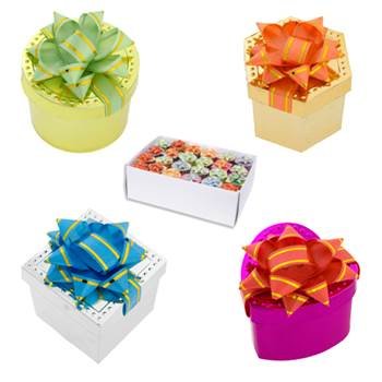 assorted color dotted edge metallic wrapped ring box