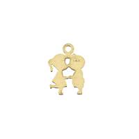 14KY 15mm Boy Kissing Girl Charm