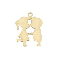 14KY 24mm Boy Kissing Girl Charm