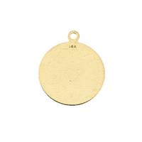 14KY 18.50mm Disc Charm With Ring