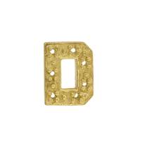 14KY 9X8mm Width D Diamond Block Initial