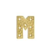 14KY 9X8mm Width M Diamond Block Initial