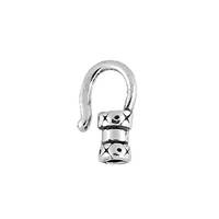 Oxidized Sterling Silver 1.6mm Leather End Hook