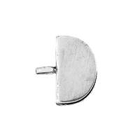 Sterling Silver 13.8mm Leather Flat End Cap