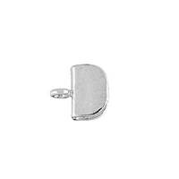 Sterling Silver 8mm Leather Flat End Cap