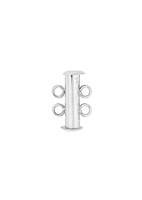 Sterling Silver 2 Rows Tube Clasp 16X4mm