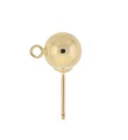 Gold Filled 8mm/R Ball Stud Earring With Ring