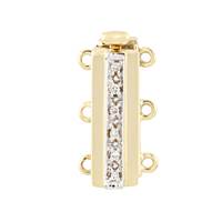 14KY 4.5pts 3 Strands Diamond Accent Bar Clasp