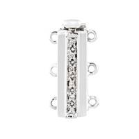 14KW 4.5pts 3 Strands Diamond Accent Bar Clasp