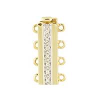 14KY 5.3pts 4 Strands Diamond Accent Bar Clasp