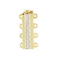 14KY 5.3pts 4 Strands Diamond Accent Bar Clasp