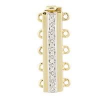 14KY 6.8pts 5 Strands Diamond Accent Bar Clasp