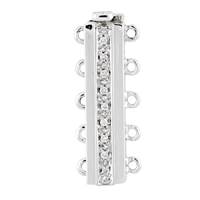 14KW 6.8pts 5 Strands Diamond Accent Bar Clasp