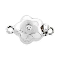 14KW 8mm Diamond Accent Flower Clasp