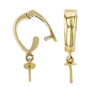 14KY 9X13mm Tapered Hanger With Pearl Cup Drop