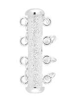 Sterling Silver 26X4mm 4 Rows Satin Bar Clasp