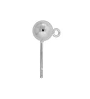 Sterling Silver 6mm Ball Earring With Open Ring