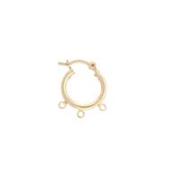 Vermeil 14mm Hoop Earring With Three Loop